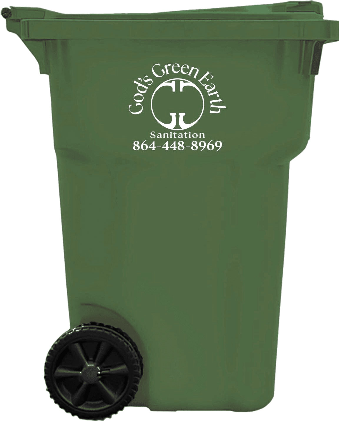 God's Green Earth Sanitation branded trash can